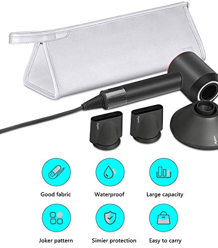 Kyrio Bolsa de almacenamiento impermeable para secador de pelo compatible con Dyson Supersonic Dryer Bolsa de almacenamiento portátil de viaje, bolsa de almacenamiento portátil a prueba de polvo