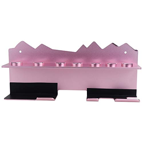 Kyrio - Soporte de pared para secador de pelo para Dyson Airwrap Styler y 7 rizos barriles, kit organizador de pared soporte organizador de almacenamiento de acero inoxidable rosa