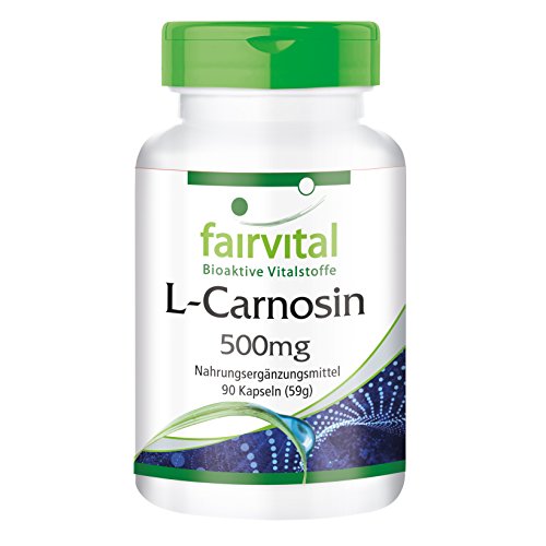 L-Carnosina 500mg - VEGANA - Dosis elevada - Aminoácido - 90 Cápsulas - Calidad Alemana