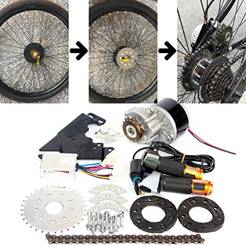 L-faster 24V36V250W Electric Conversion Kit for Common Bike Left Chain Drive Customized for Electric Geared Bicycle Derailleur (Twist Kit)