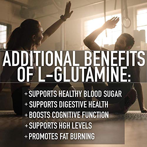 L Glutamine Powder 5000 mg, 5g Pure L-Glutamine Per Serving - Post Workout Recovery Drink for Muscle Recovery & Growth - Non-GMO, Gluten-Free, Unflavored (60 Servings) No Fillers, Binders or Sugar