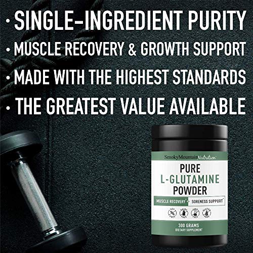 L Glutamine Powder 5000 mg, 5g Pure L-Glutamine Per Serving - Post Workout Recovery Drink for Muscle Recovery & Growth - Non-GMO, Gluten-Free, Unflavored (60 Servings) No Fillers, Binders or Sugar