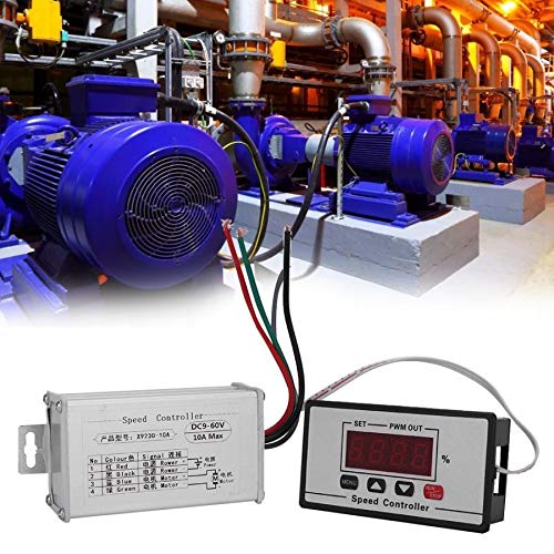 L-Yune,bolt 1pc DC 9-60V Pantalla Digital PWM Motor Regulador DC Cepillo Controlador 10A Motor