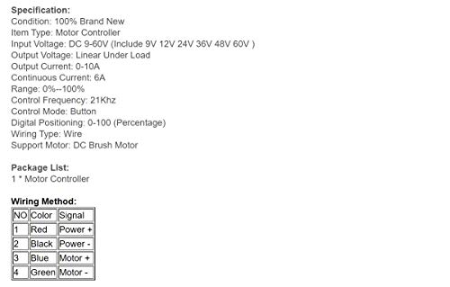 L-Yune,bolt 1pc DC 9-60V Pantalla Digital PWM Motor Regulador DC Cepillo Controlador 10A Motor