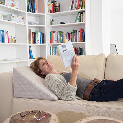 La Almohada Tipo Cuña increíble - para Su Sala De Estar o Su Recamara, Almohada para Leer con Un Sentado Relajado Diseño De Moda (Beige)