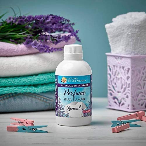 La Casa de los Aromas, Perfume para tu Ropa Aroma Lavanda, Potenciador de Aroma para tu Ropa, en Lavadora o a Mano, 250ml