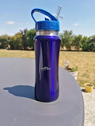 La compra de Mike - Botella de agua de acero inoxidable con aislamiento de doble pared BPA, botella de agua reutilizable de 600 ml, pajita hermética de fácil limpieza Flip-Top.