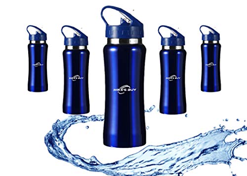 La compra de Mike - Botella de agua de acero inoxidable con aislamiento de doble pared BPA, botella de agua reutilizable de 600 ml, pajita hermética de fácil limpieza Flip-Top.