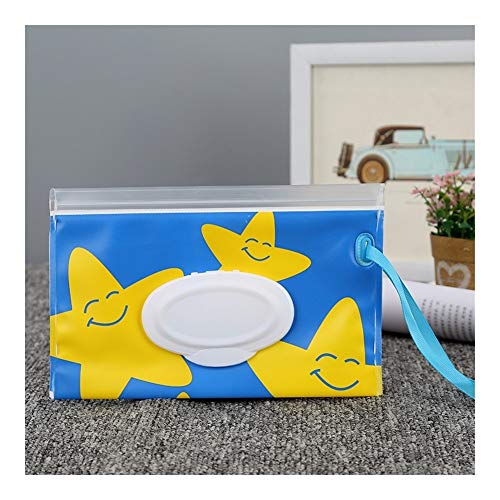 La excelencia Caja de pañuelos húmedos bebé de tipo broche de presión respetuosa del medio ambiente, bolso cosmético plegable portátil, bolsa de tejido de limpieza en húmedo abultar ( Color : Random )