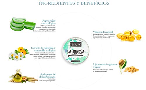 LA FRESCA La Mimosa crema hidratante facial mujer/crema facial hombre o mujer para piel sensible o atopica, antimanchas, irritaciones o rojeces con productos ecologicos - 50ml
