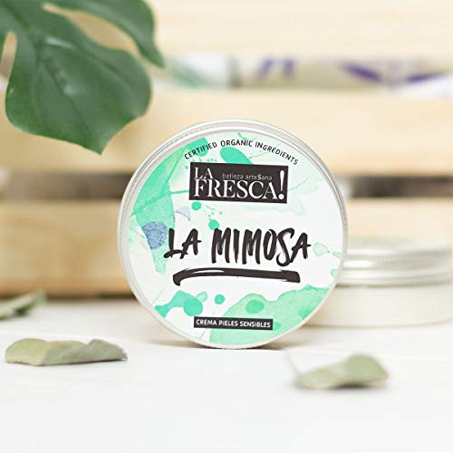 LA FRESCA La Mimosa crema hidratante facial mujer/crema facial hombre o mujer para piel sensible o atopica, antimanchas, irritaciones o rojeces con productos ecologicos - 50ml