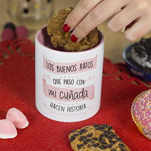 La mente es Maravillosa - Taza con Frase y Dibujo Divertido (Los Buenos ratos Que Paso con mi cuñada Hacen Historia) Taza Regalo Cuñada