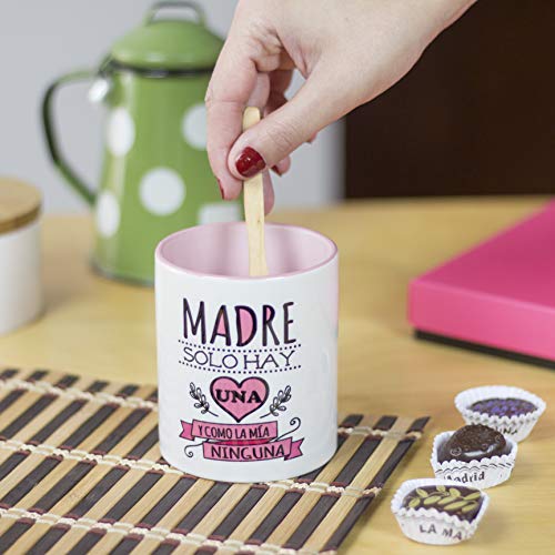 La Mente es Maravillosa - Taza con frase y dibujo divertido (Madre solo hay una y como la mía ninguna) Regalo original para MAMÁ