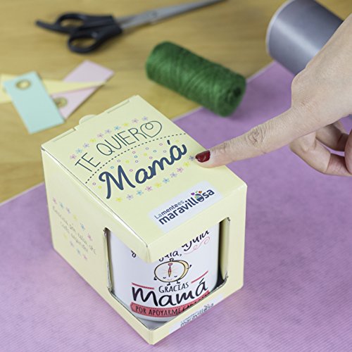 La Mente es Maravillosa - Taza con frase y dibujo divertido (Mi brújula y mi guía, gracias mamá por apoyarme cada día) Regalo original para MAMÁ