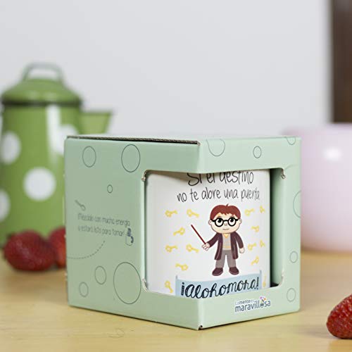 La Mente es Maravillosa - Taza con Frase y dibujo. Regalo original y gracioso (Si el destino no te abre la puerta alohomora) Taza Película Harry Potter