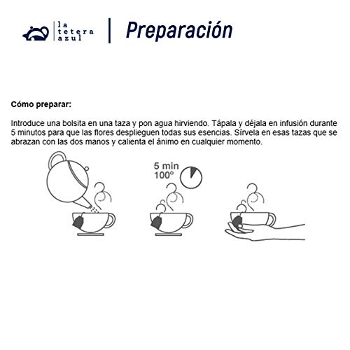 LA TETERA AZUL Té Blanco Pai Mu Tan Con Azafrán. El Té Más Apreciado Del Mundo. Infusión Baja En Teína. 25 Pirámides.