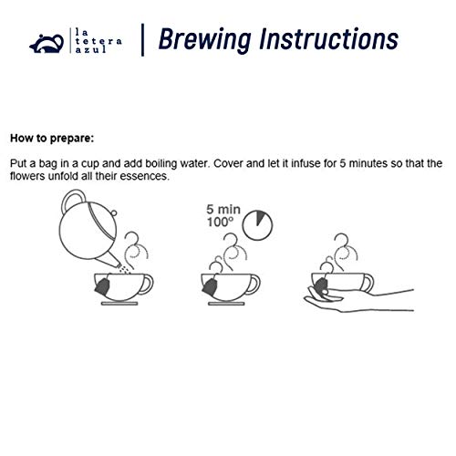 LA TETERA AZUL Té Blanco Pai Mu Tan Con Azafrán. El Té Más Apreciado Del Mundo. Infusión Baja En Teína. 25 Pirámides.