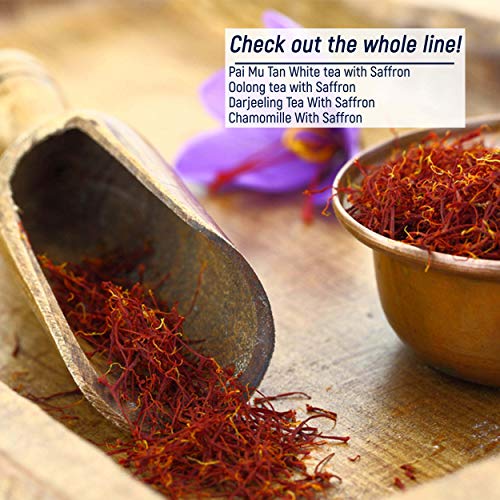 LA TETERA AZUL Té Blanco Pai Mu Tan Con Azafrán. El Té Más Apreciado Del Mundo. Infusión Baja En Teína. 25 Pirámides.