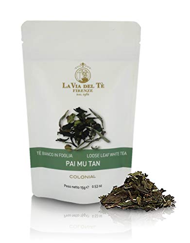 La Via del Te Té Blanco Chino PAI Mu Tan a Granel - Bolsita de 15gr (Paquete de 2 Piezas)