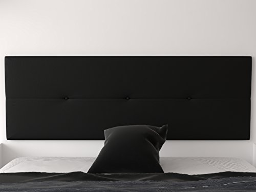 LA WEB DEL COLCHON - Cabecero tapizado Julie para Cama de 150 (160 x 55 cms) Negro