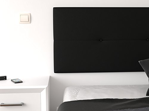 LA WEB DEL COLCHON - Cabecero tapizado Julie para Cama de 150 (160 x 55 cms) Negro