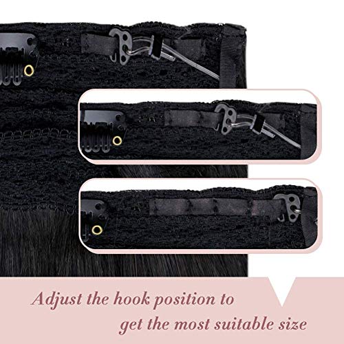 LaaVoo 14 Pulgadas #8/59 Balayage Marrón Claro Ombre Rubio Platino Extensiones de Cabello Natural con Hilo Invisible Remy Halo on Extensiones de Pelo Una Pieza Halo Brazilian Hair 80g