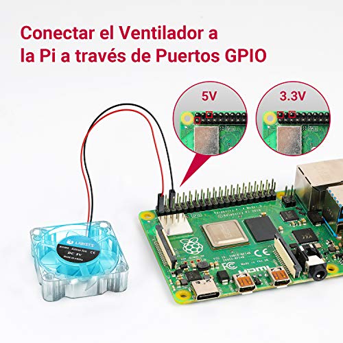 LABISTS Raspberry Pi 4 4GB Retro Gaming Kit con SD de 64GB y 5.1V 3A Tipo C con Interruptor, RPi Barebone con 3 Disipadores de Calor, 2 mandos, Ventilador, Micro HDMI, Lector de Tarjetas y Caja Negra