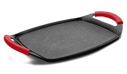 Lacor 25536 - Plancha Grill Eco Piedra, Apta para todo tipo de cocinas, Negro, 1.5 x 22.5 x 29 cm