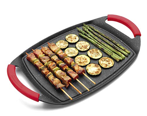 Lacor 25547 - Plancha Grill Eco Piedra, Negro, 47.5 x 29 x 5.5 cm