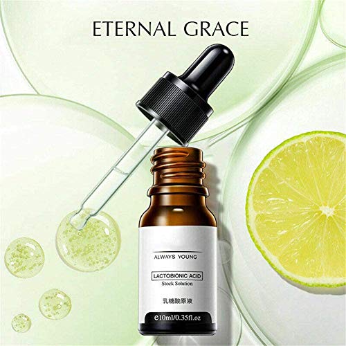Lactobionic Acid Serum, Esencia de ácido lactobiónico Impecable Ablandador de poros Cero, Suero hidratante Antiarrugas antiedad, Esencia para Eliminar el acné, Eliminar Puntos Negros (2PCS)