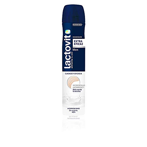 Lactovit - Desodorante Extra Eficaz Men, 0% Alcohol, Anti-Irritaciones y 48H de Eficacia - 200 ml