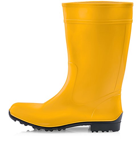 Ladeheid Botas de Agua Antideslizantes en PVC Mujer LA-967 (Amarillo/Negro, 36 EU)