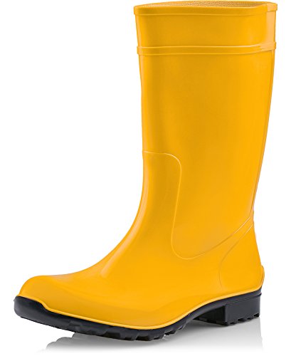 Ladeheid Botas de Agua Antideslizantes en PVC Mujer LA-967 (Amarillo/Negro, 36 EU)