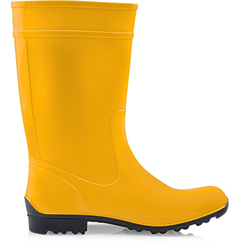 Ladeheid Botas de Agua Antideslizantes en PVC Mujer LA-967 (Amarillo/Negro, 36 EU)