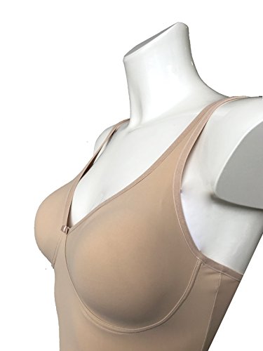 Lady Bella PA0785 Body Reductor para Mujer en Copas D - Faja Moldeadora sin Aros y sin Costuras - Body Interior de Microfibra Transpirable con Tirantes Anchos, Vientre Plano (Blanco, 95D)