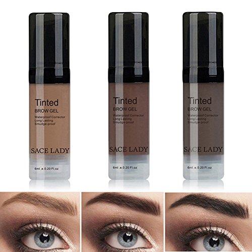 LADY Tintes para Cejas Permanentes de Maquillaje Natural Colores de Cejas en Crema Geles Líquido para Cejas con Cepillos (Marrón Claro)
