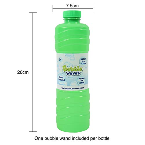 Laeto Toys & Games Botella Gigante de 1 litro de solución de Burbujas, líquido con Varita de Gran diversión con niños, Ideal para máquina de Burbujas, soplador de Pistola o Grande