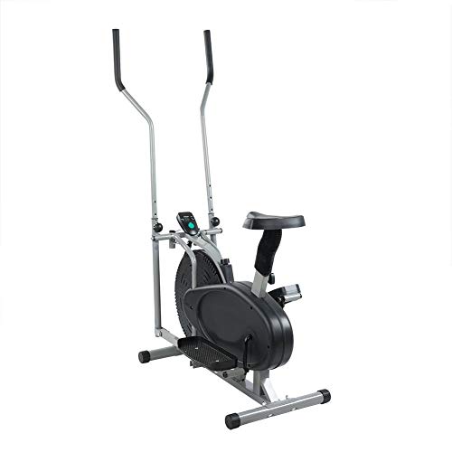 lahomie Bicicleta de Ejercicios Elíptica, Máquina Elíptica de Interior Bicicleta Elíptica Bicicleta Estática Equipo Cardiovascular Multifunción con Pantalla LCD Máquina Elíptica de Fitness