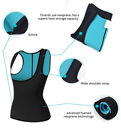 LaLaAreal Faja Reductora Adelgazante Abdominal Mujer Camiseta Sauna Chaleco Neopreno Comprecion para Fitness Postparto