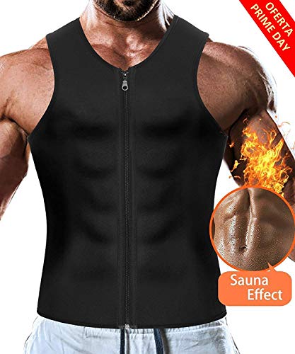 LaLaAreal Faja Reductora Adelgazante Hombre Camiseta Termica Sauna de Neopreno Fitness Running Gym Faja Deportiva