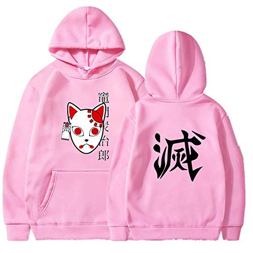 LALLing Hombres Niños Anime Demon Slayer Sudadera con Capucha Streetwear Pullover Sudadera Harajuku Kamado Tanjiro Cosplay Disfraz Sudaderas con Capucha Tops