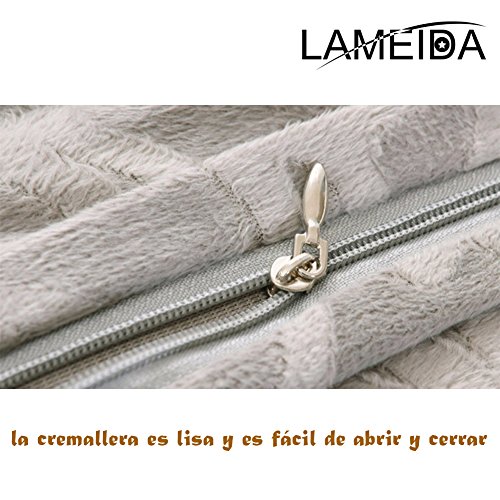 LAMEIDA Fundas de Cojines Moderno Decoración de para Casa Dormitorio Hotel Coche Cafetería Biblioteca Club de Felpa-43 * 43CM Plata Gris
