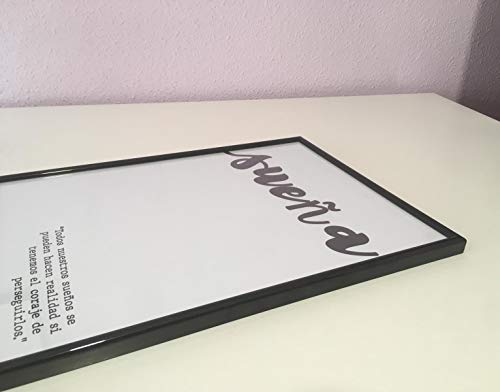Láminas Decorativas con Marco [Vive, AMA, SUEÑA] |Set de 3 Láminas Modernas Estilo Nórdico de Frases Motivadoras en Blanco y Negro. Láminas Tendencia 2020 | 30 x 40 cm