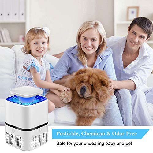 Lámpara Antimosquitos, Asesino de Mosquitos, Electric Bug Zapper, Mosquito Killer Lamp, Portátil Carga por USB sin Ruido y Radiación, Tranquilidad Ambiente para Dormir (Blanco)