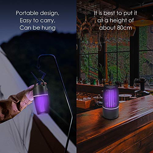 Lampara Antimosquitos, Mata Mosquitos Eléctrico USB Repelente de Mosquitos No Tóxico Trampa para Insectos Asesino de Moscas para Camping Pesca Jardín Luz de Noche para Dormitorio Salón Cocina