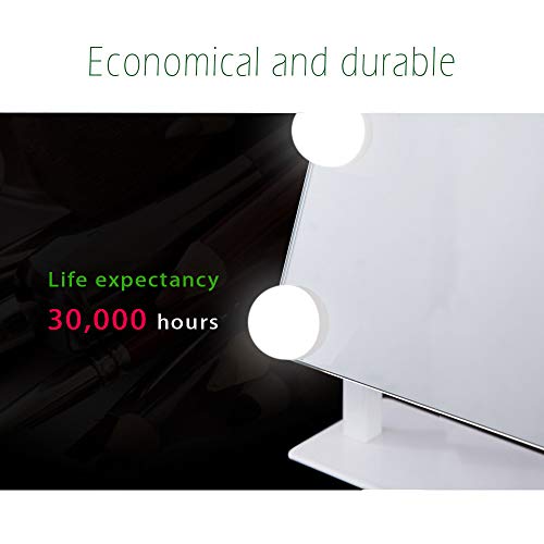 Lámpara de espejo LED, 10 LED, estilo Hollywood, regulable, lámpara de espejo, lámpara de maquillaje, iluminación para espejo de maquillaje, tocador