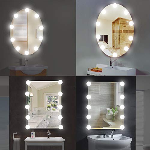 Lámpara de espejo LED, 10 LED, estilo Hollywood, regulable, lámpara de espejo, lámpara de maquillaje, iluminación para espejo de maquillaje, tocador