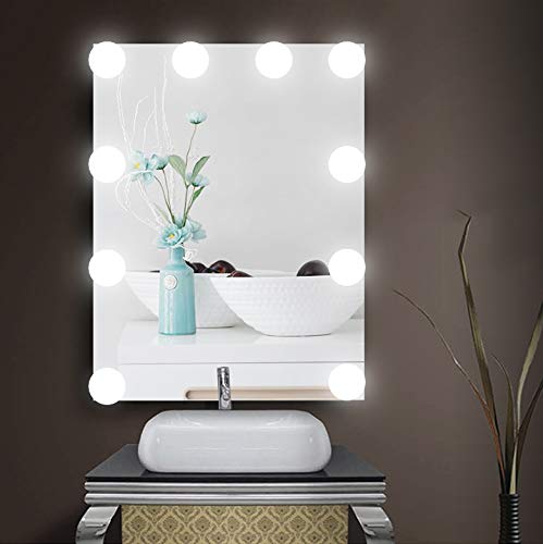 Lámpara de espejo LED, 10 LED, estilo Hollywood, regulable, lámpara de espejo, lámpara de maquillaje, iluminación para espejo de maquillaje, tocador