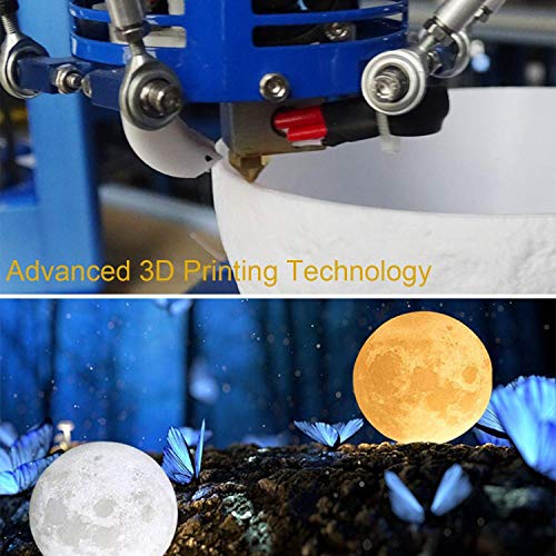 Lámpara de luna en 3D, 18 cm, recargable, grande, 16 luces LED, con soporte de madera, decoración de dormitorio, mesita de noche, idea de regalo para Navidad, cumpleaños