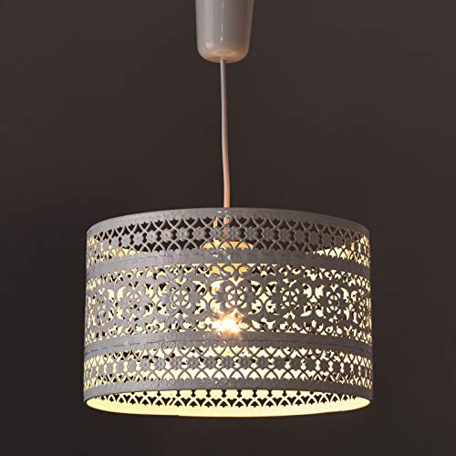 Lámpara de techo provenzal blanca de metal para la entrada France - Lola Derek